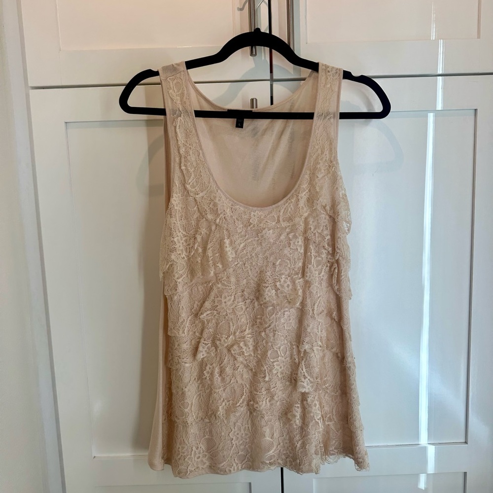 Cream Lace Tank Top
